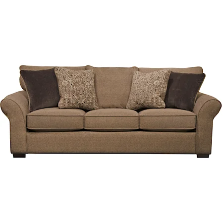 Transitional Sofa with Sock Arms